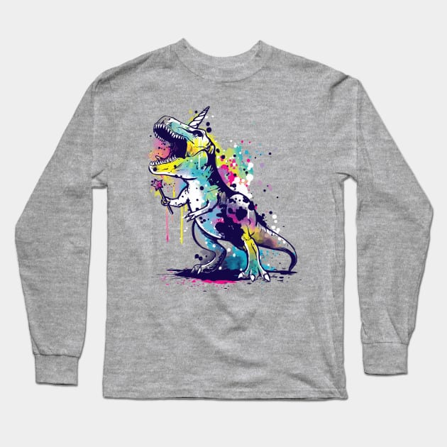 Unicornosaurus Rex Long Sleeve T-Shirt by WorldDinosaurs